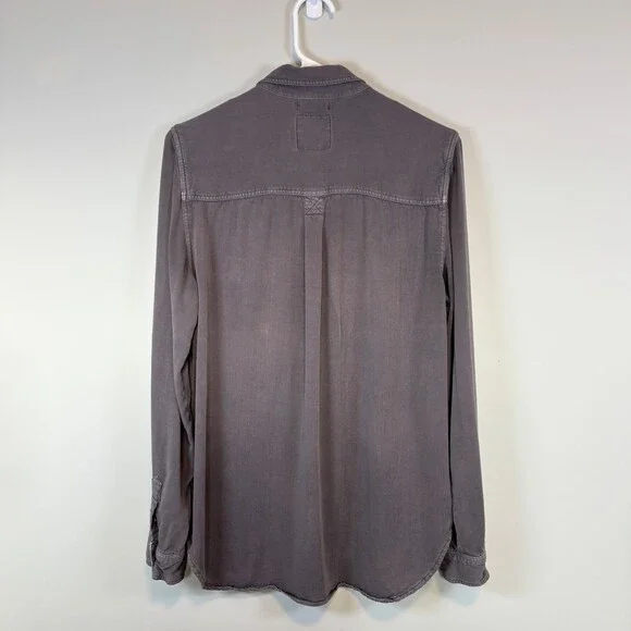 American Eagle  Button Down Top Grunge Soft Grunge 90s Vibe Gray Women's Size M - Picture 6 of 10